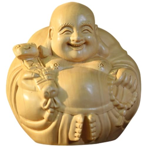 JEWEDECO Adorno de Madera Tallada Buda Maitreya
