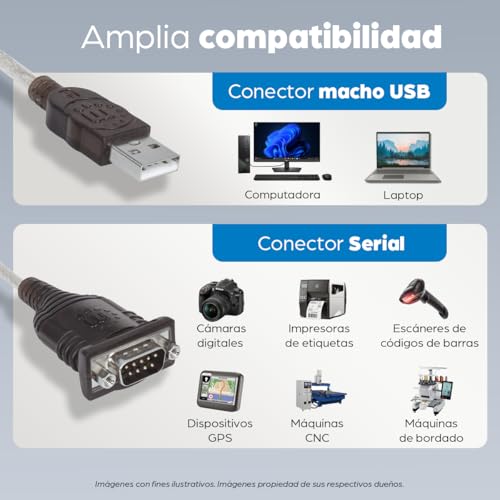 Image of MANHATTAN 151849 USB to Serial Converter, Connects One Serial Device to a USB Port, Prolific PL-2303RA Chip, 1.8 m (6 ft.)