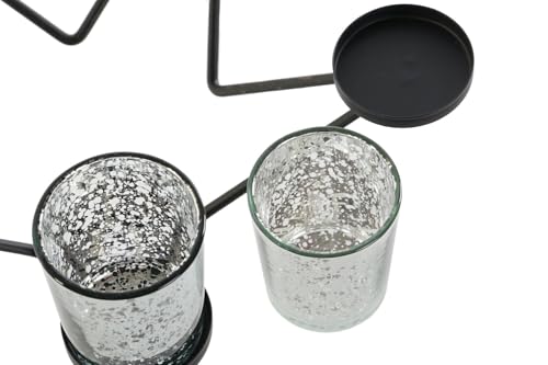 PORTAVELA CRISTAL METAL 27X27X13,5 ESTRELLA