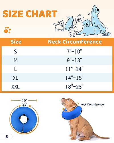 Image of Supet Inflatable Dog Cone Collar Alternative After Surgery, Doggie Neck Donut Collar Recovery ECollar for Post Surgery, Soft Dog Cone for Small Medium Puppies Cats