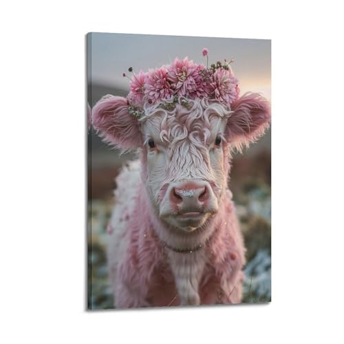 Impression veau toile fleur rose résout les murs vides déco nature cadre 30x45cm