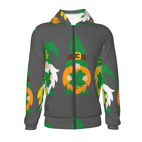 Spring St Patrick’S Day Irish Gnomes Kids Pullover Hoodies Boys Zip Up Sweatshirts Girls Athletic Clothes with Pocket2