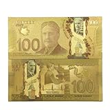 Gold Dollar Bills, 24k Gold Plated 100 Dollar Banknoten Gold Dollar Art für Dekor Lesezeichen