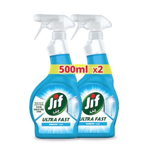 Jif Ultra Fast Cleaner Spray for Window 500ml x 2 Fast & Easy clean in 10 seconds