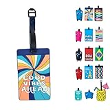 Identificador de Bagagem Tag de Mala Férias Avião Etiqueta de Silicone Premium (GOOD VIBES, TAG)