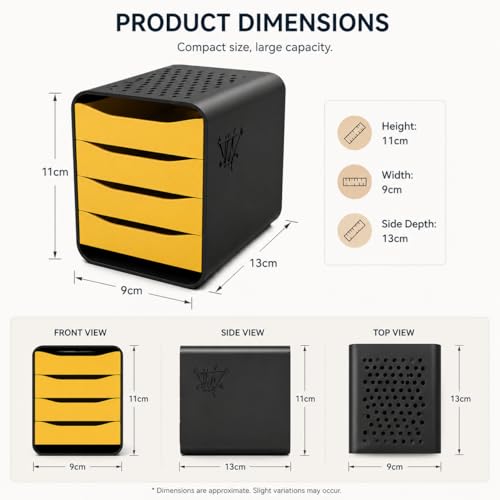 Image of 4 Tray Storage Box for 2.5 inch HDD /SSD Stacker Enclosure | External SATA Hard Drive Dock | Stackable Shockproof HDD Caddy | RAID Storage Rack for Desktop Backup & Data Organization,Enclosure ONLY(Brown)