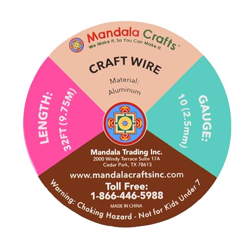image for Mandala Crafts 10 Gauge Anodized Aluminum Craft Wire for Jewelry Makin