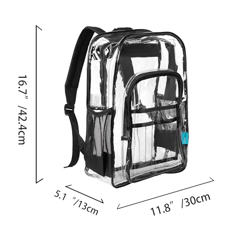 Image of Pack of 2 Clear Backpack Heavy Duty Thick PVC Transparent Backpack, Large Capacity See Through