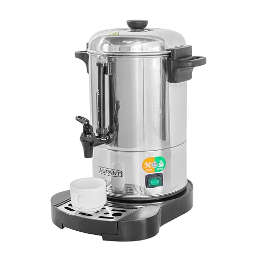 Image of NUPANT Commercial Coffee Urn 30 Cup /4.5L Coffee Dispenser with Upgraded Percolator, 304 Stainless Steel Hot Water Urn Beverage Dispenser with Warm Mode,Drip Tray,Large Coffee Maker for Party Catering