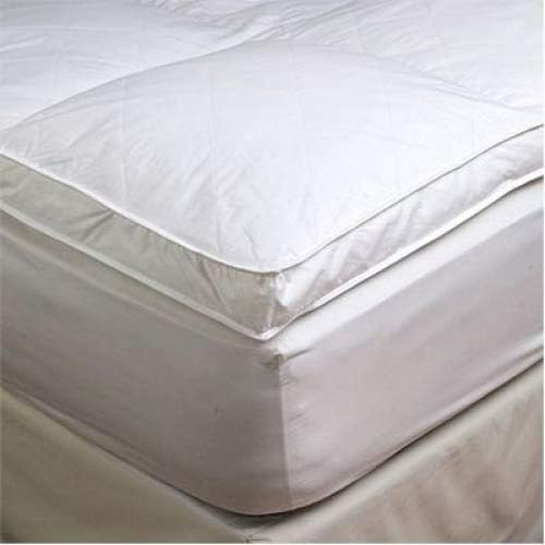 2" Twin (39" x 75") Goose Down Mattress Topper Featherbed / Feather Bed Baffled