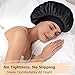 Adubor Silk Bonnet for Sleeping Women Men - Larger Double Layer Satin - Non-Slip Silk Turban - Hair Bonnet for Sleeping - Sleep Cap for Curly Hair (Black 1PC)