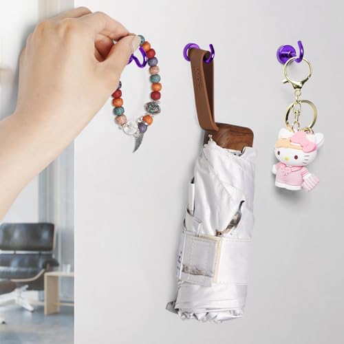 Image of FINDMAG 28 Pack Magnetic Hooks for Cruise Cabins, 30LB+ Purple Magnet Hooks