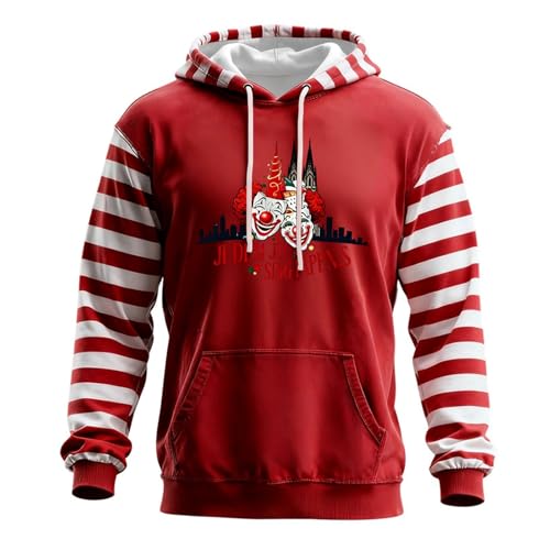 Sweat à capuche rayé avec poche kangourou en polaire douce