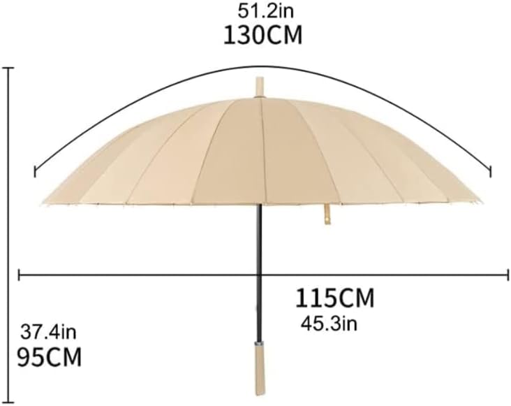 Golf Umbrella Automatic Open Canopy Golf Umbrella with Leather Handle Oversize Vented Stick Umbrella for Business Outdoor Stick Umbrellas for Windproof Waterproof
