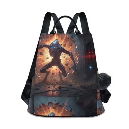 Sac à dos alien femme noir avec fermeture éclair antivol au dos