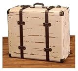 DXYOYONGMZ Vintage Suitcase, retro suitcase, vintage luggage, Wooden Storage Box Photography Prop Box Storage Suitcase for Travel Window Decorationss(Beige,46X29X17.5CM)