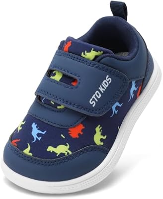 Toddler Shoes Boys Wide Toe Box Barefoot Baby Walking Sneakers – Navy, Size 7