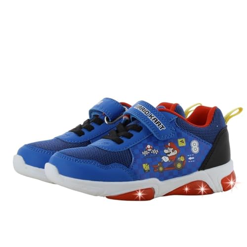 Leomil Super Mario Baskets Garçon Lumineuses Chaussure Enfant 30, Idéal pour l'école et Les Loisirs, Bleu