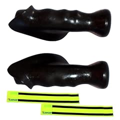 Rolko Rollator Handgriffe Ersatz 22mm - anatomisch, Kunststoff, schwarz, Set inkl. Olanmarp Klettarmband, Zubehör für Gehhilfe Rollator