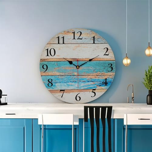 Grazing WALL CLOCK S Silent Battery Operated,Nautical Coastal Farmhouse Wooden Clock thumb #5