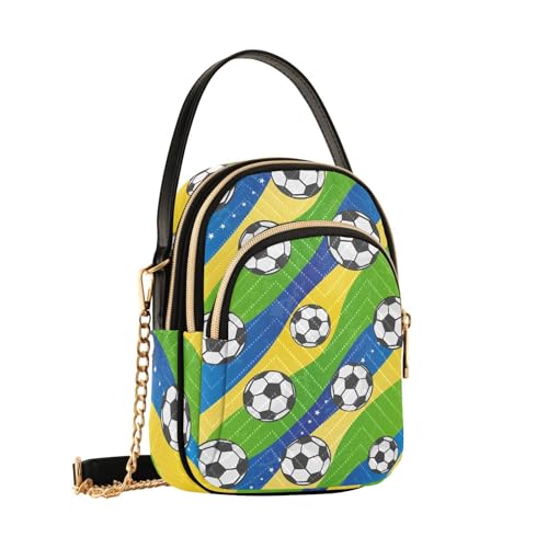 Sac à bandoulière pour jeune fille motif football vert cadeau anniversaire