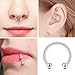 D.Bella 14G Surgical Steel Nose Septum Horseshoe Hoop Eyebrow Lip Navel Belly Nipple Piercing Ring 8mm Helix Tragus Daith Rook Earrings w Replacement Spikes