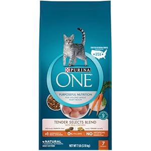 Purina ONE Natural Dry Cat Food, Tender Selects Blend With Real Chicken – 7 lb. Bag