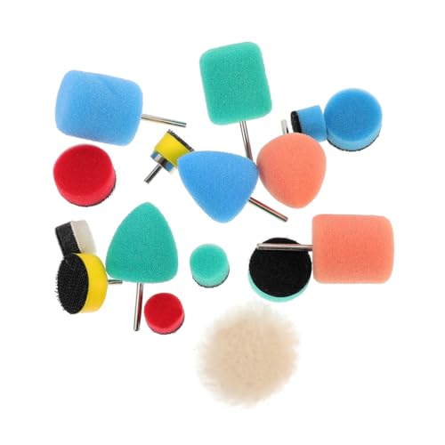ELAYARD 16 piezas Kit de Esponjas Pulidoras para Coche Almohadillas de Pulido Reutilizables para Máquina Eléctrica y Neumática Accesorio Profesional para Quitar Arañazos y Pulir Faros