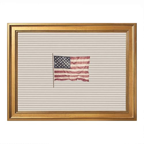 Vintage Framed Canvas Wall Art American Flag Art Print Retro Minimalist Poster Painting Pictures Wall Decor Trendy Decoration for Living Room Bedroom Office (Framed 12W X16L)