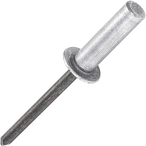 Rivetti ciechi con estremità chiusa, 50 pezzi, Ø4,8 x 16 mm, testa a cupola in alluminio, con mandrino in acciaio, rivetti pop sigillati