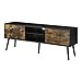Produktbild [en.casa] Fernsehtisch Eskilstuna mit Schranktüren und Ablagefächern Fernsehschrank TV Sideboard für Schlafzimmer, Wohnzimmer 120 x 29,5 x 46,5 cm Schwarz/Dunkler Holzton