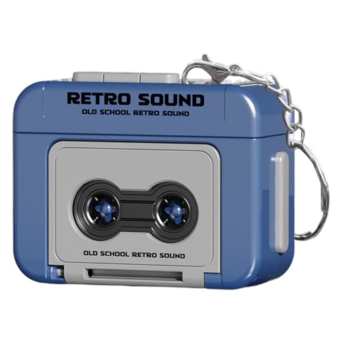 Mini magistrat magnétique, mini magistrat du magnétophone, porte-clés de cassette rétro enregistrable en plastique avec de la musique, lecteur microcassette pour sacs à dos, sacs à main, microcass