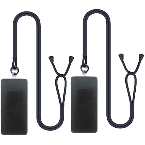 Yiaizhuo 2 Universal Phone Lanyard Crossbody Lanyard Strap Adjustable Nylon Neck Strap Compatible with Most Cell Mobile Phones Black Cover