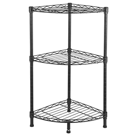 Home Furnishing Plaza 3-Tier Corner Wire Shelving Utility Storage Organizer Shelf Rack for Kitchen Living Room Bathroom MITPATY Cover