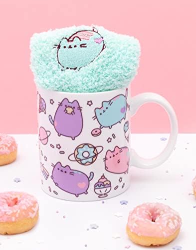 Pusheen Kubek Skarpetki Pluszowe Zestaw Prezent Dzieci Dorośli Kot Cup One Size 11oz