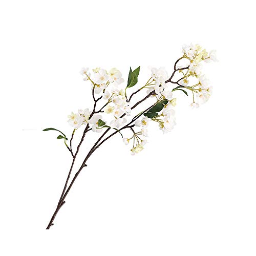 MIGUOR Künstliche Apfelblüten, künstlicher Apfelbaumzweig, Blume, Seide, Apfelblüten, für Familien-Hochzeitsdekoration (Apfelblüte, weiß, 99 cm) Cover