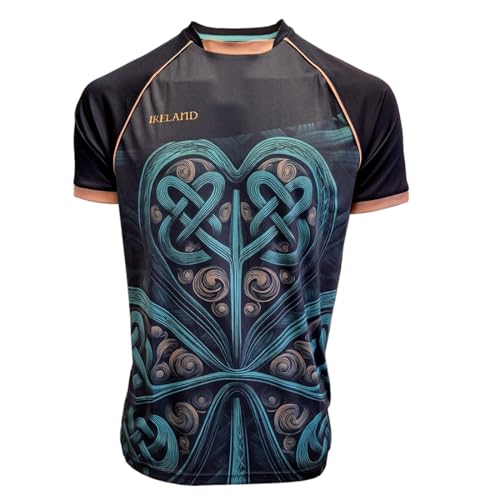 Traditional Craft Limited T-shirt performance Irlande Shamrock noir et vert, noir/vert, 3XL