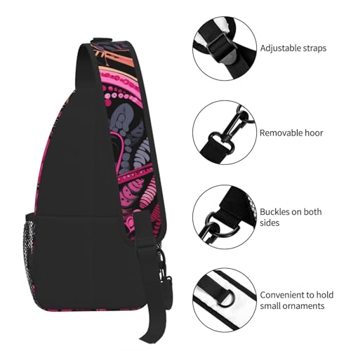 Mochila Tipo Crossbody Sling para Mujer y Hombre Negra miniatura 5