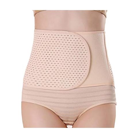 1PCS Breathable Adjustable Elastic Abdominal Binder Postnatal Belly Waist Slim Slimming Shaper Back Support Girdle Belt Pregnancy C-Section Recoery Shapewear Abdomen Corset Staylace for Women Beige Cover