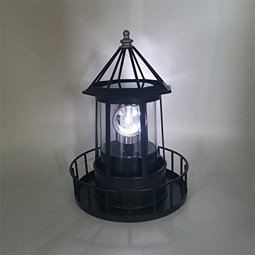 Phare LED solaire rotatif étanche avec statue de tour fumée - 6