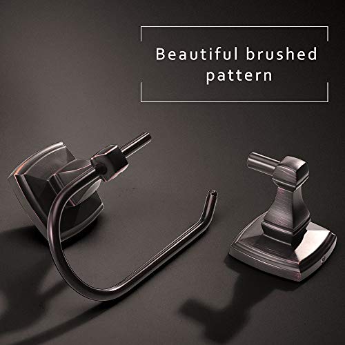 Luckup Bathroom Hardware Set Oil Rubbed Bronze Bath Accessories Wall Mounted Square Towel Bar Set Sus304 Stainless Steel, 8 Piece #TOP7