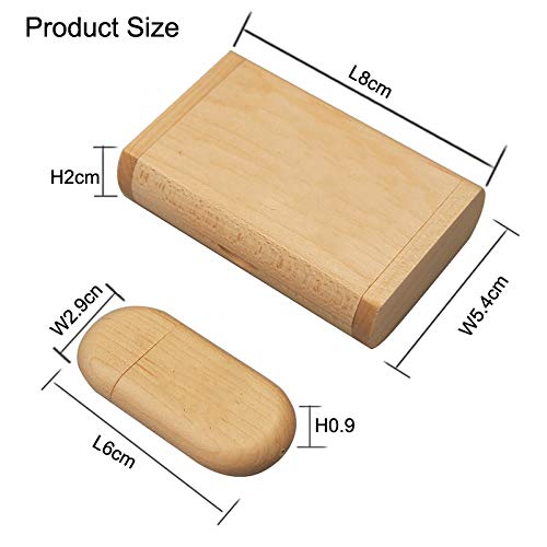 TRONYX BamBoo USB Flash Drive 128GB Real Wooden Oval USB 2.0 Thumb Drive Memory Stick Bamboo Material Pen Drive for External Computer Data Storage 128GB BamBoo - Image 3