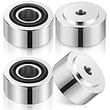 Facmogu 4PCS Silver Aluminum Alloy Speaker Isolation Feet, Turntable Isolation Pad for Reduce Vibration & Resonance, Speaker Spike Pads with Non-Slip Rubber Ring for Amplifier HiFi Devices Recorder CD