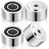 Facmogu 4PCS Silver Aluminum Alloy Speaker Isolation Feet, Turntable Isolation Pad for Reduce Vibration & Resonance, Speaker Spike Pads with Non-Slip Rubber Ring for Amplifier HiFi Devices Recorder CD