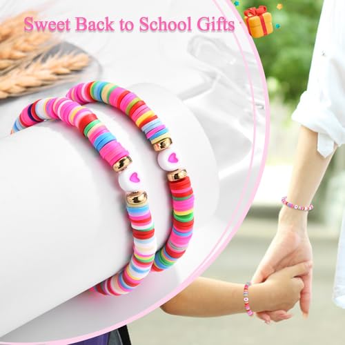 Image of Back to School /First Day of School Bracelet Gifts, First Day of Kindergarten Preschool First /Second Grade Bracelet Gifts, Colorful Adjustable Rope Bracelet for Girls