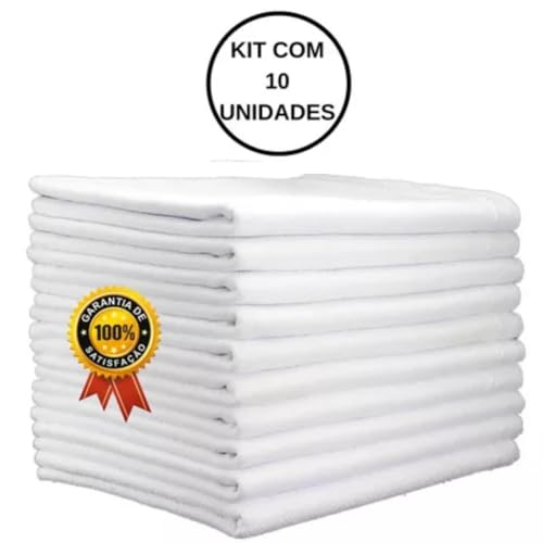 Kit 10 Pano De Chão Branco Para Limpeza Grande Grosso Saco Duplo Algodão 45x65