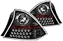 ROXX Tail Lights for 2001 2002 2003 Honda Civic 2 Door Coupe with Led Turn Signals Brake Lights Reversing Light One Pair Passenger and Driver Side(Black Housing / Clear Lens)
