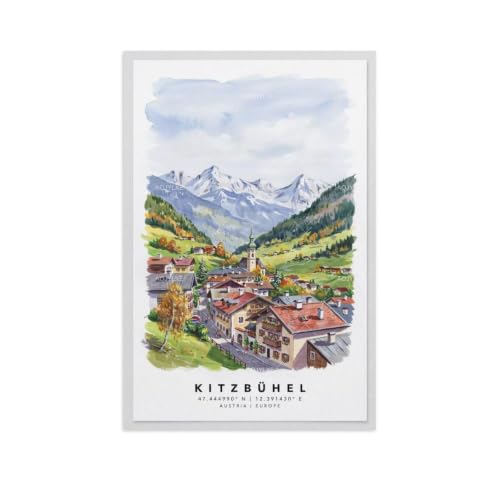 Impression peinture Kitzbühel vintage grand paysage cadeau idéal