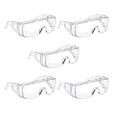 【US Stock】Ruedamann Goggle Safety Glasses,Anti-Fog Protective Eyewear Goggles Against Liquid Splash, Anti-Scratch, Scratch Reduction Goggle for Work and Sport,Safety Glasses for Men Women,5 Pack