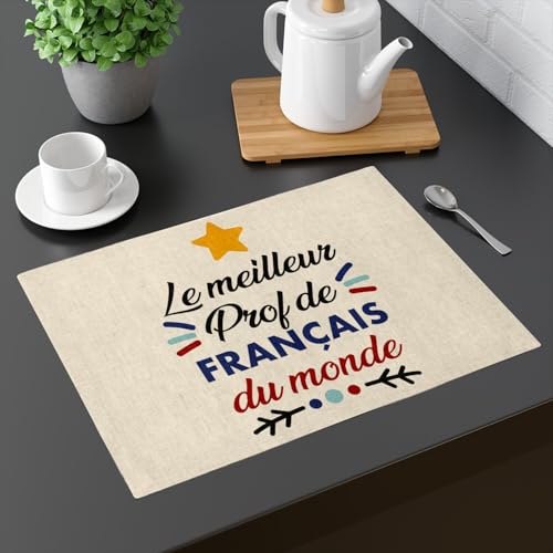 Set de table en lin déco repas pour enseignant de lycée